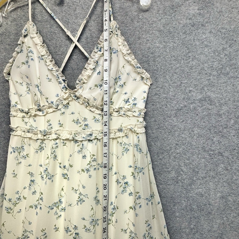 Altar'd State Babydoll Maxi Dress Size S Ivory Floral Cottagecore Coquette Prom - Picture 10 of 12